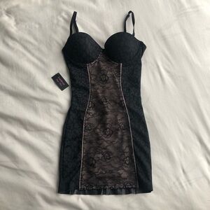 NWT Bebe Shapewear Lace Black Dress